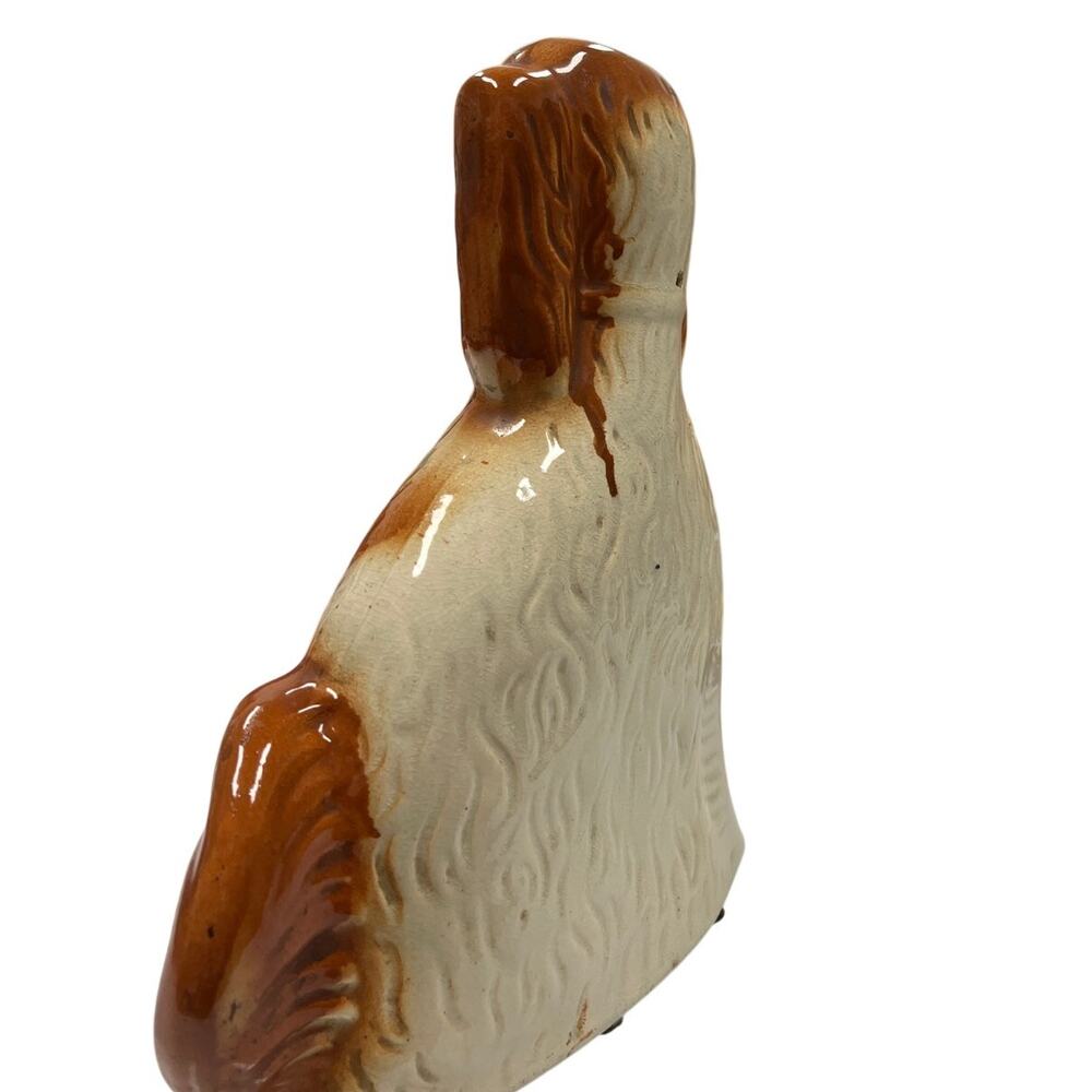 Vintage Brown Porcelain Spaniel Dog Statue 11” Figurine Staffordshire Style - Picture 12 of 12